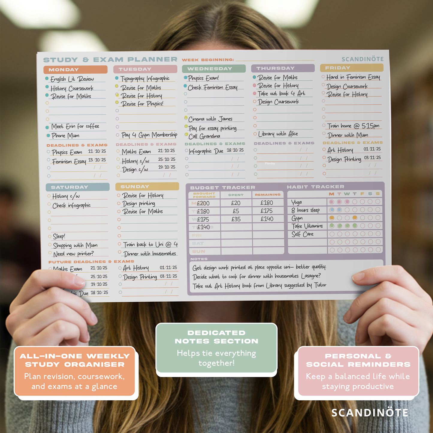 Scandinote Student Study Revision and Exam Planner