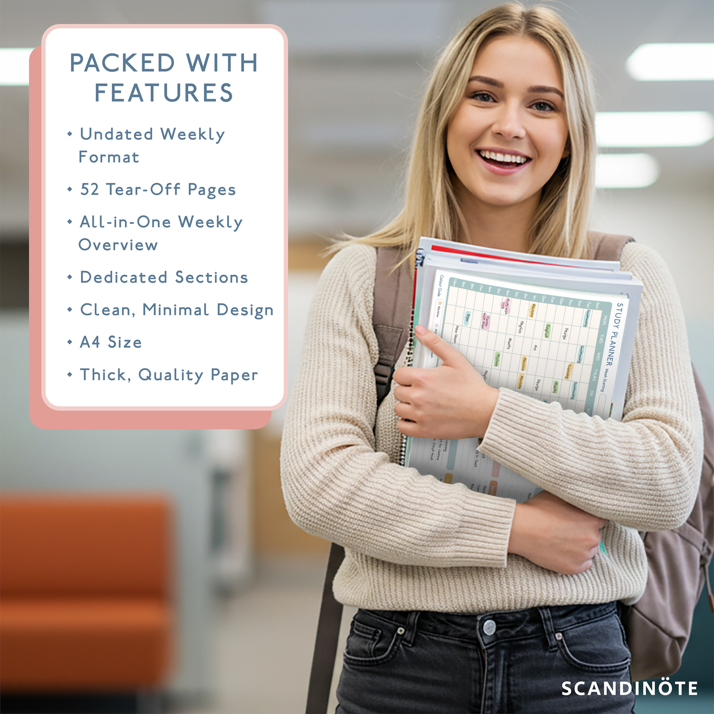 Scandinote Study and Revision Planner Pad for Students